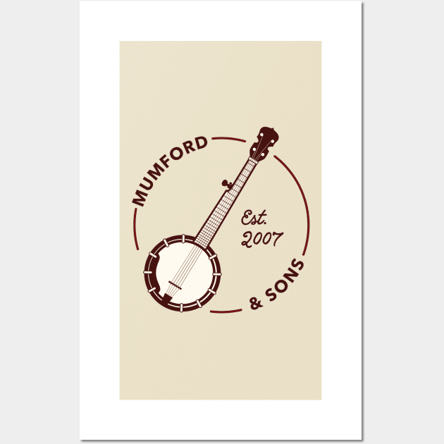 Mumford and Sons Banjo (Faded/Red) Wall Art by NoahStDesigns